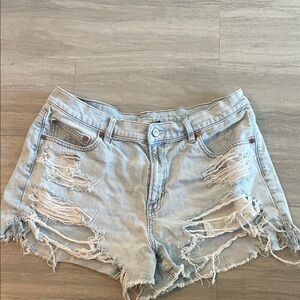 American Eagle Outfitters High Rise Distressed Jean Shorts